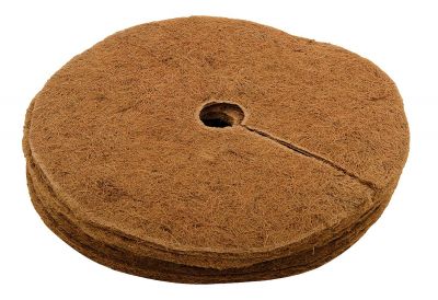 Coir Mulch mat weed control mat for pots and plants 100% Biodegradable 12 inch Round Pack of 5